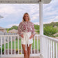 Animal Print Blouse- Taupe/Burgundy