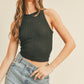 Cross Back Top- Black