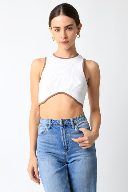 Rena Top- White/Brown