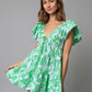 Serene Mini Dress- Green/White