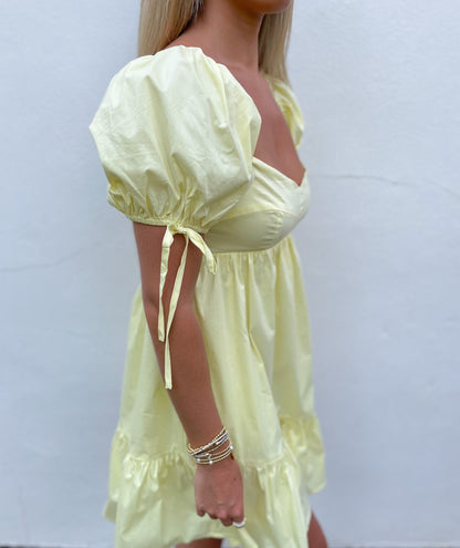 Sweetheart Mini Dress- Yellow