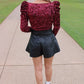 Riley Shorts- Black Leather