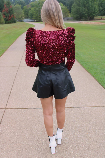 Riley Shorts- Black Leather