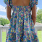 Sweetheart Mini Dress- Blue Floral