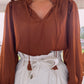 Smocked Detail Top- Caramel