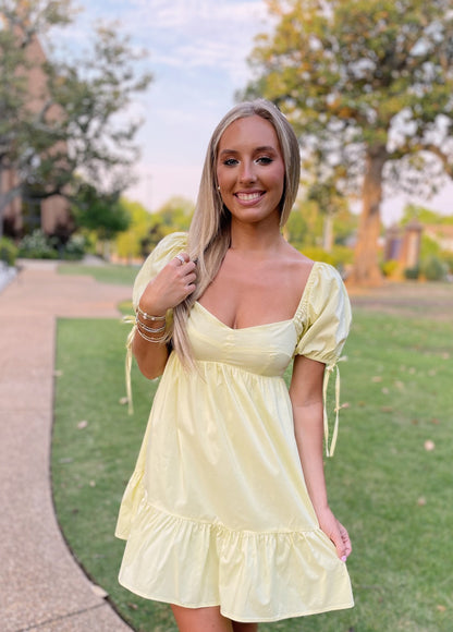 Sweetheart Mini Dress- Yellow