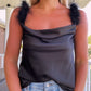 Fur Trim Tank- Black