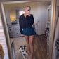 Boxy Crop Pullover- Black