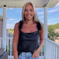Fur Trim Tank- Black