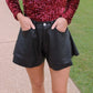 Riley Shorts- Black Leather