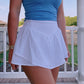 Athletic Skort- White & Black