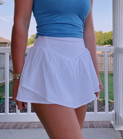 Athletic Skort- White & Black