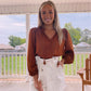 Smocked Detail Top- Caramel