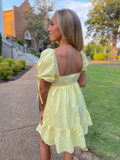 Sweetheart Mini Dress- Yellow