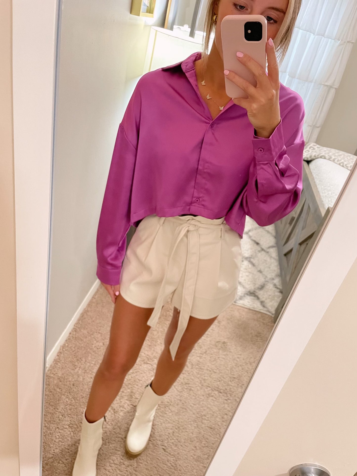 Satin Crop- Violet