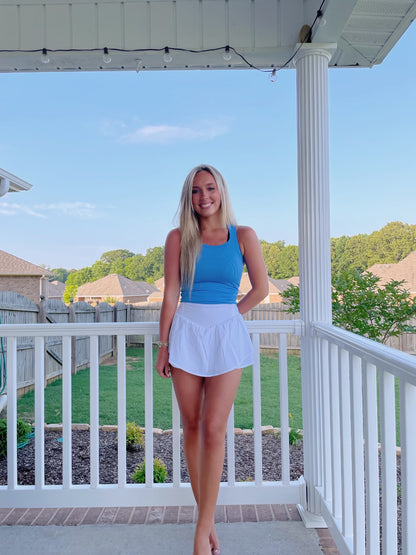 Athletic Skort- White & Black