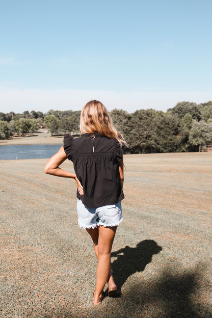 Frill Top- Black