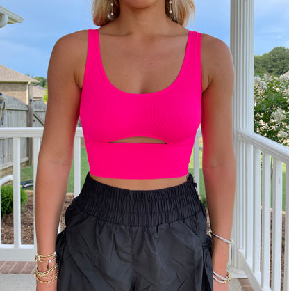 Cutout Crop- Hot Pink