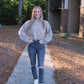 Amelia Sweater- Tan/Blue