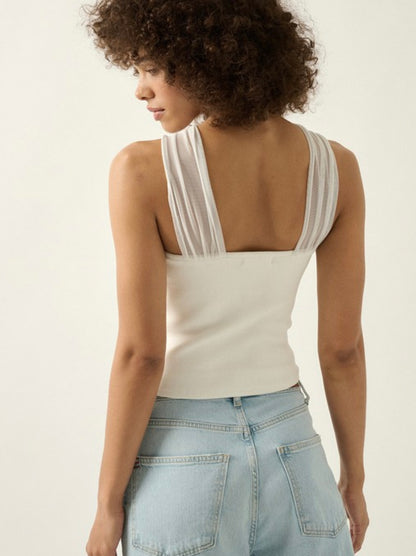 Cross Front Top- White