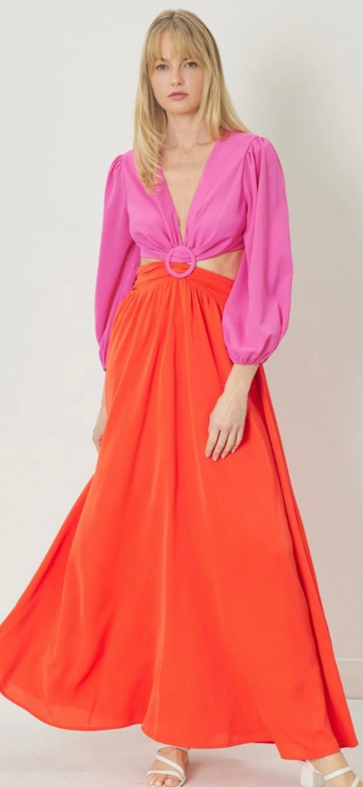 Nellie Maxi Dress- Pink/Red