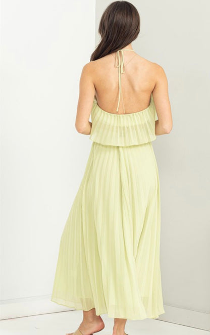 Pleated Two Piece Set- Lime