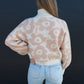 Floral Knit Sweater- Cream Peach