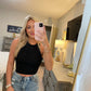 Cross Back Top- Black