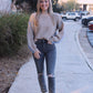 Amelia Sweater- Tan/Blue