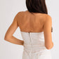 Denim Romper- White