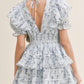 Lindsay Mini Dress- Blue Floral