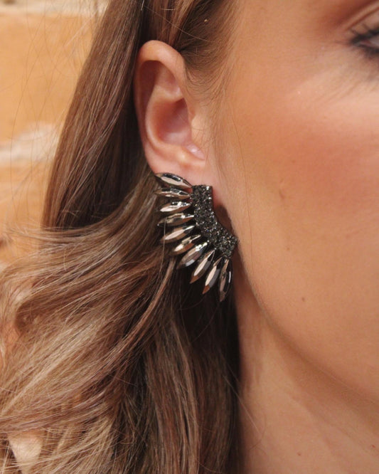 Crystal Black Earring