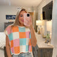 Jaxine Sweater- Coral/Blue/Pink