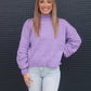 High Neck Cozy Sweater- Purple