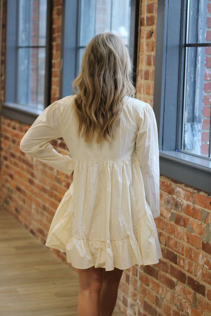 Poplin Dress- Cream