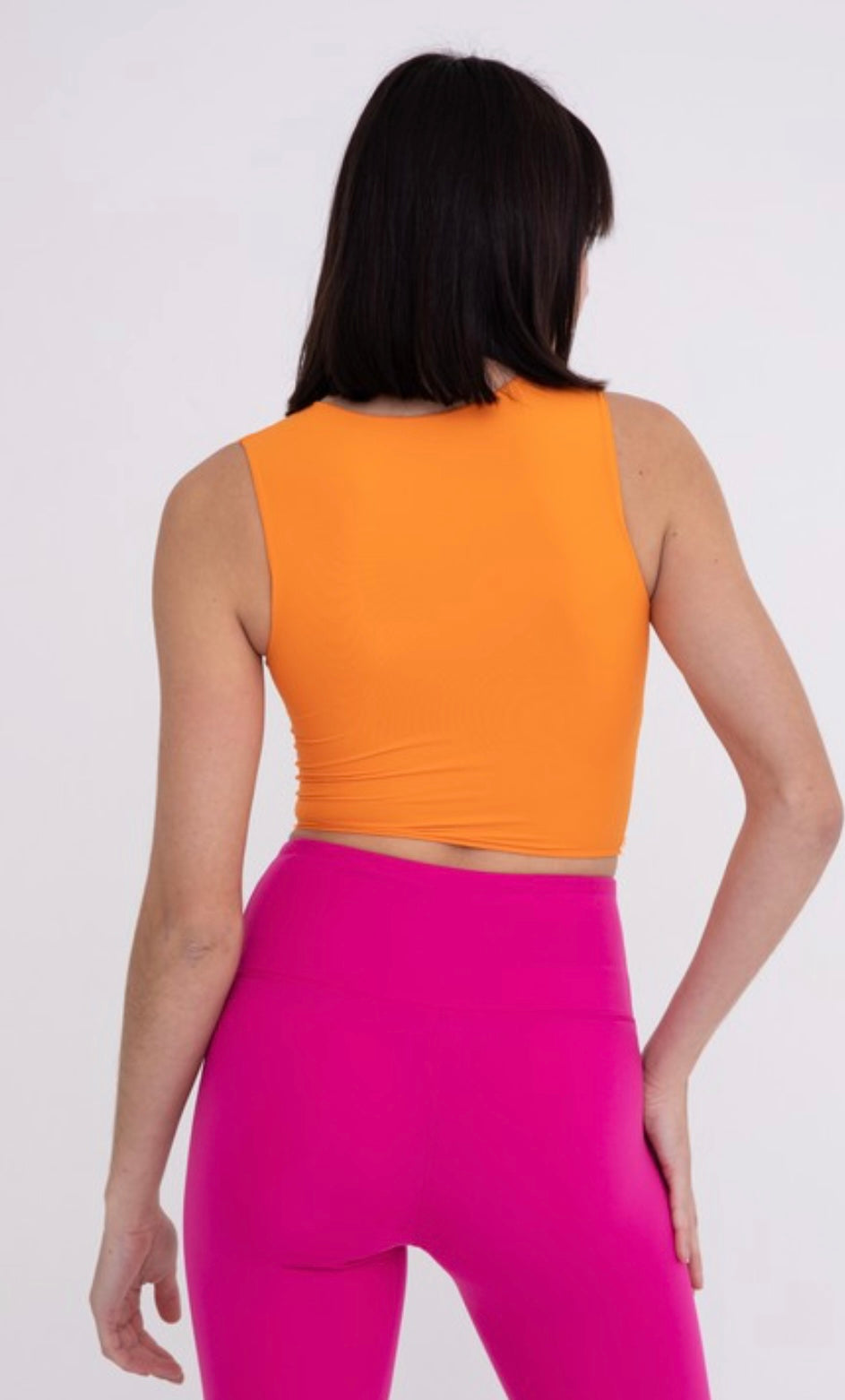 Cropped Fitted Tank- Orange