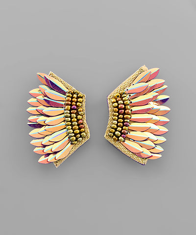 Wing Earring- Iridescent