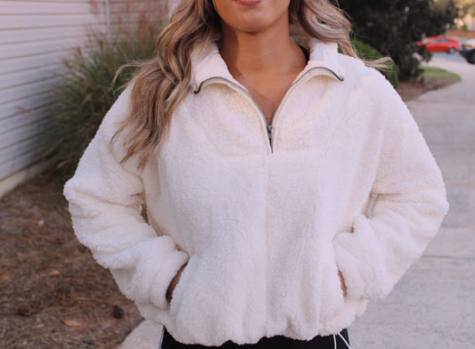 Sherpa Pullover- Cream