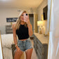 Cross Back Top- Black