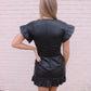 Mini Leather Dress- Black