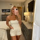 Denim Romper- White