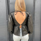 Vegan Leather Top- Black