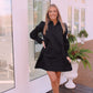 Collared Mini Dress- Black