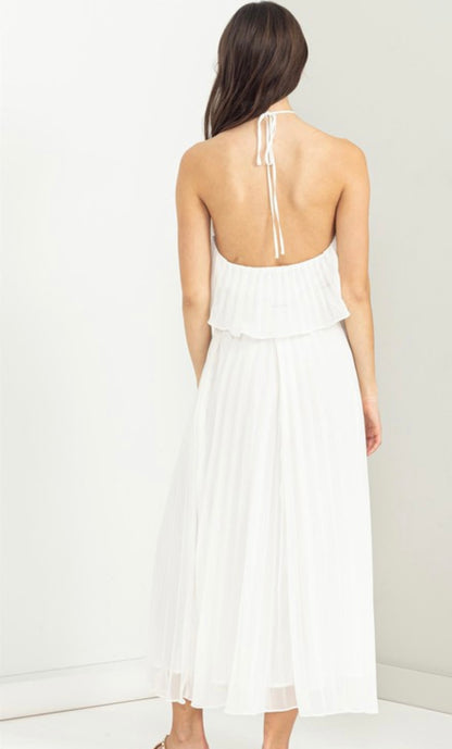 Pleated Two Piece Set- White