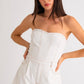 Denim Romper- White