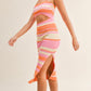 Knit Midi Dress- Orange/Pink