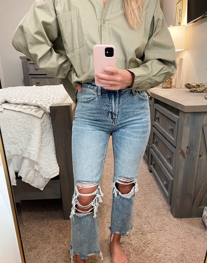 90’s Straight Crop Jeans
