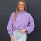 High Neck Cozy Sweater- Purple