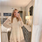 Lace Ruffle Dress- Cream