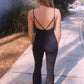 Full Length Flare Bodysuit- Black